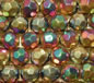 Rainbow Metallic 10mm Faceted Round Glass Beads